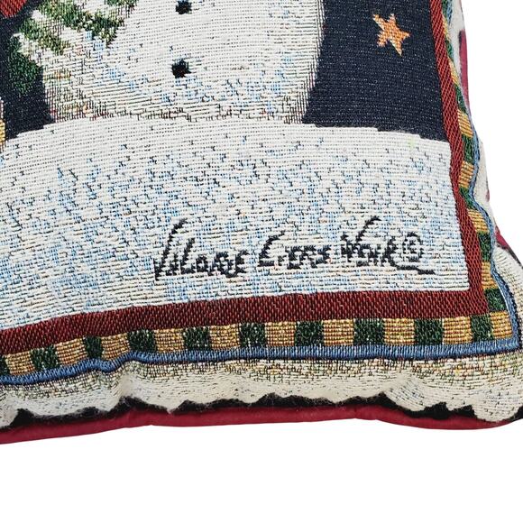 Riverdale Santa & Mohawk Home Snowman Pillow Lot Of Two Vintage Holiday 18X18 - Picture 7 of 11